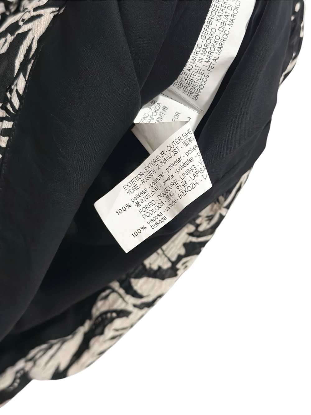 NWT ZARA One Shoulder Floral Black & White Ruched Mini Dress Medium - Picture 8 of 8
